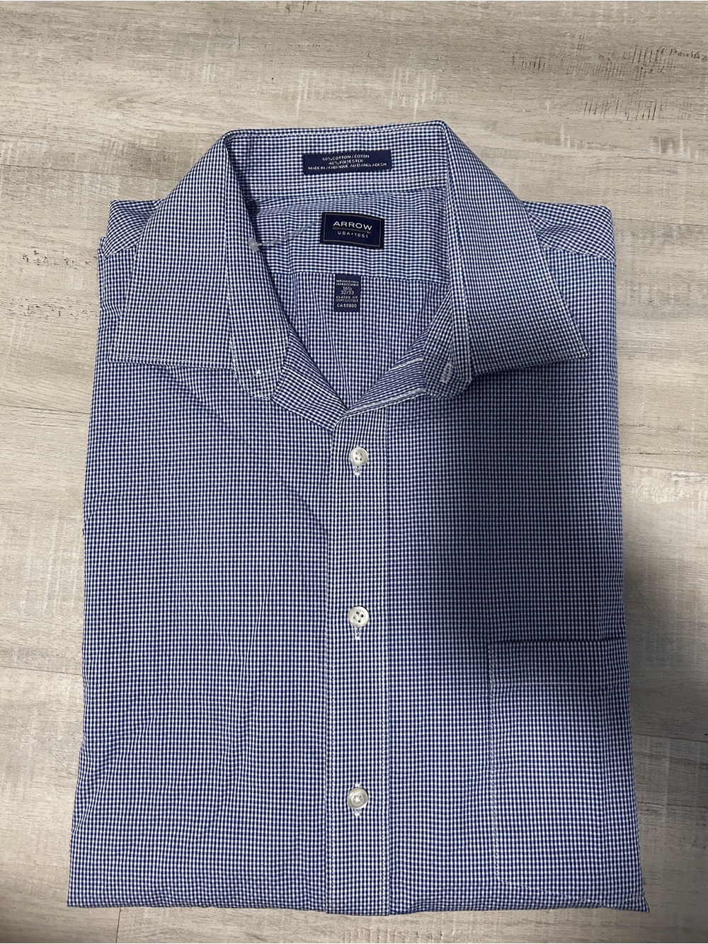 3 shirts : Arrow Men's Blue Micro-Check Casual Button-Down Shirt